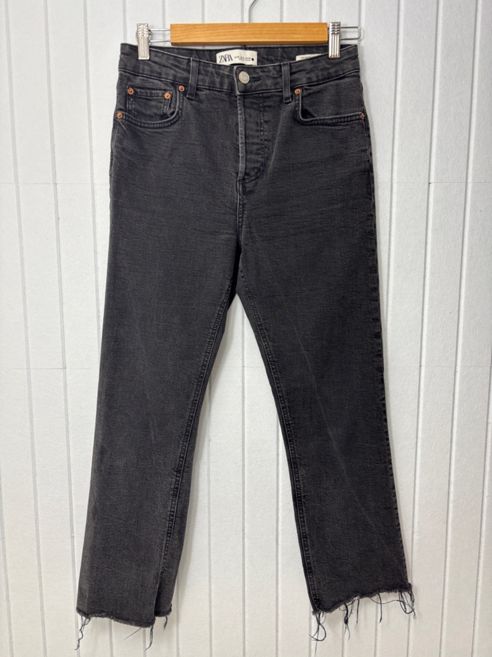 Zara The Dread Flare Women's Washed Black Straight-Leg Jeans Size 6